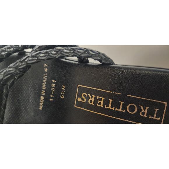 Trotters Jewel Vintage Black Leather Slide Flat Sandal Shoes Size 6.5M - Picture 7 of 10